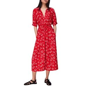 Whistles Hilda Tie Dye Floral Dress SZ UK 16/US 12 NWT